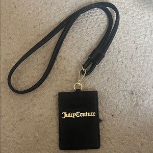 Juicy Couture Black and Gold Card Holder Lanyard